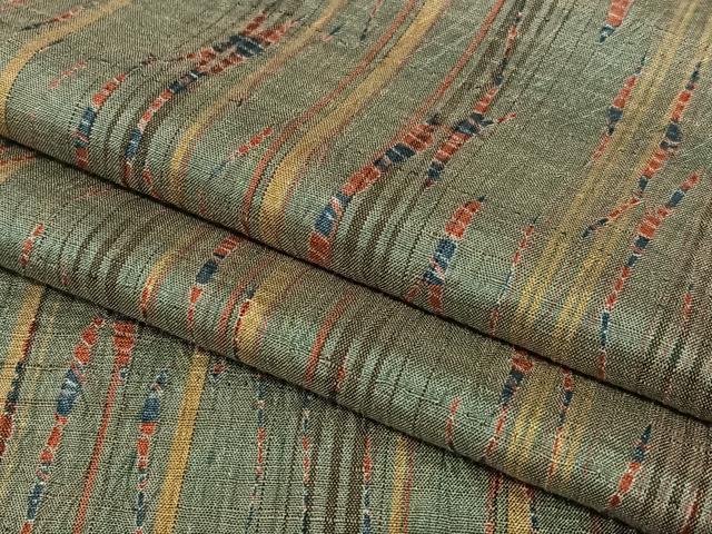 平和屋着物●伝統工芸士　七代目　吉澤与市　紬　絞り　変わり縞　正絹　逸品　AAAZ0084zg