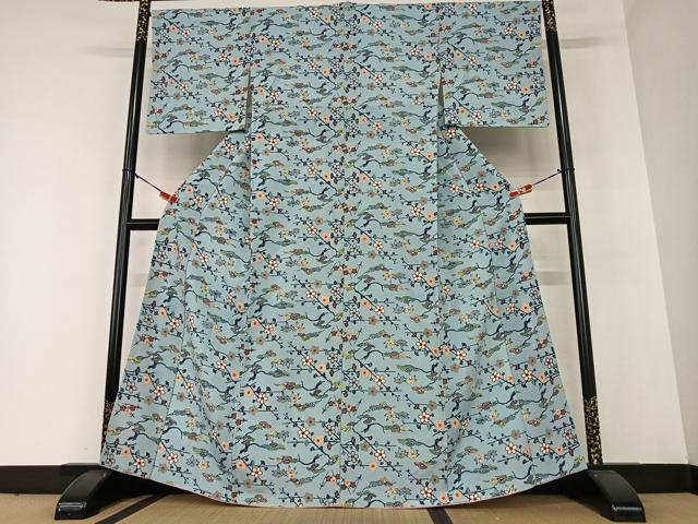 平和屋着物○紅型 小紋 松竹梅 正絹 逸品 AAAZ0115zg