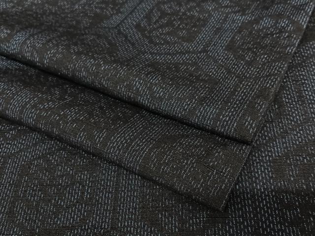 平和屋着物●結城紬　花亀甲文　正絹　逸品　AAAZ0129zg