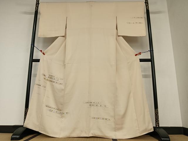 平和屋着物○訪問着 駒刺繍 横段花文 正絹 逸品 AAAZ0136zg