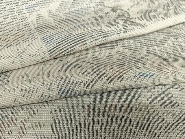 平和屋着物●上質な紬　色紙重ね風景草花文　正絹　逸品　未使用　AAAZ0143zg