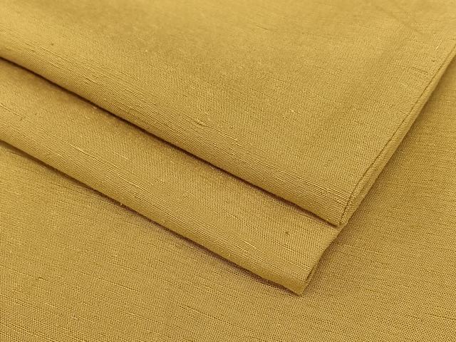 平和屋着物●上質な紬　色無地　桑茶色　正絹　逸品　AAAZ0152zg