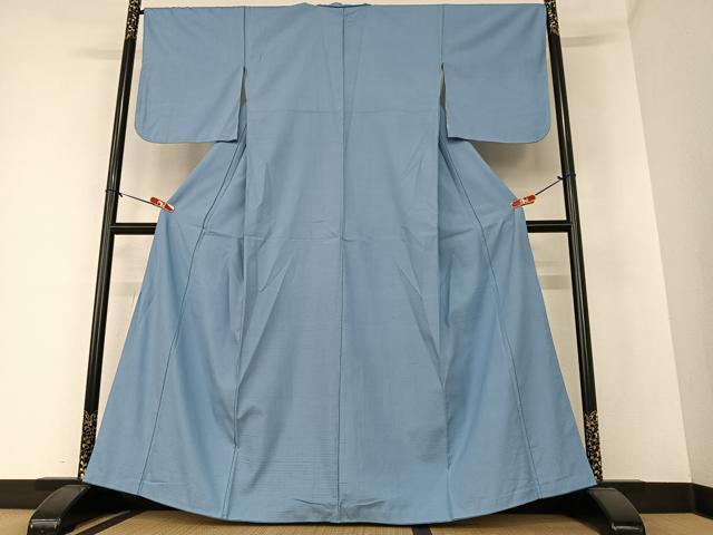 平和屋着物○上質な紬 色無地 紺鼠色 正絹 逸品 AAAZ0165zg