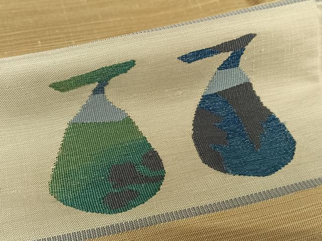 平和屋着物○京の名門 じゅらく謹製 訪問着 紬地 刺繍 漢方草木染