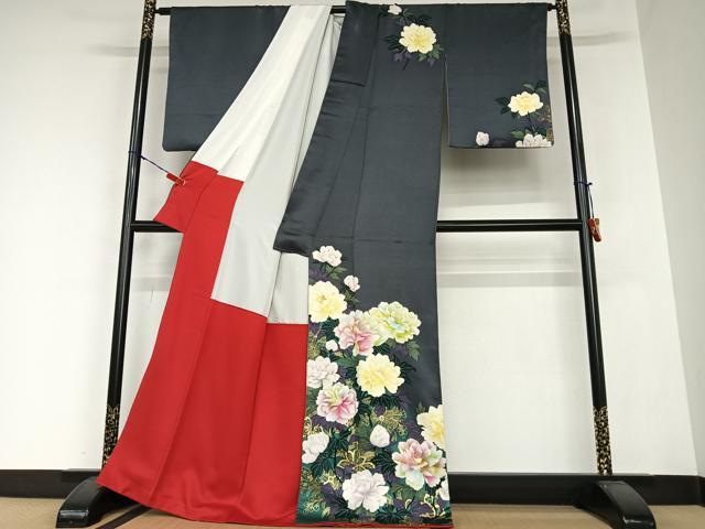 平和屋着物●訪問着　草花文　暈し染め　金彩　正絹　逸品　AAAZ0204zg 平和屋着物○訪問着 草花文 暈し染め 金彩 正絹 逸品 AAAZ0204zg