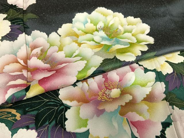 平和屋着物○訪問着 草花文 暈し染め 金彩 正絹 逸品 AAAZ0204zg