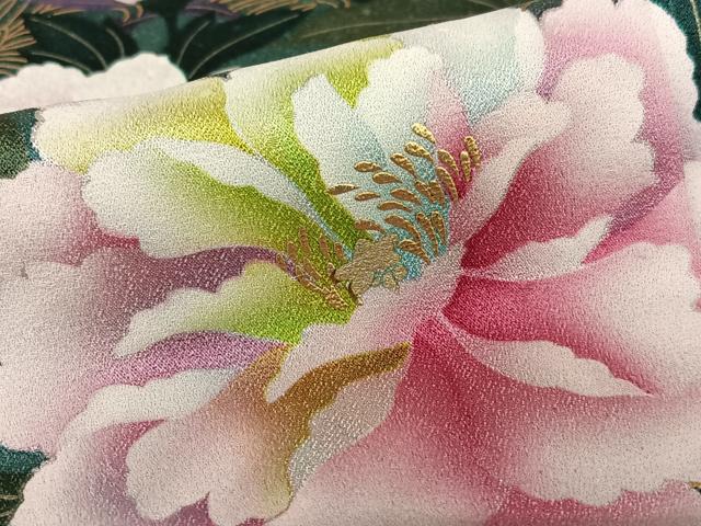 平和屋着物○訪問着 草花文 暈し染め 金彩 正絹 逸品 AAAZ0204zg