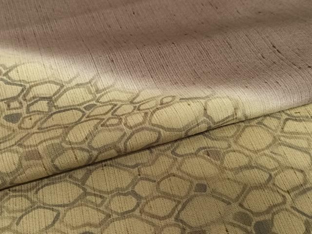 平和屋着物○赤城紬 訪問着 石畳文 暈し染め 正絹 逸品 AAAZ0211zg