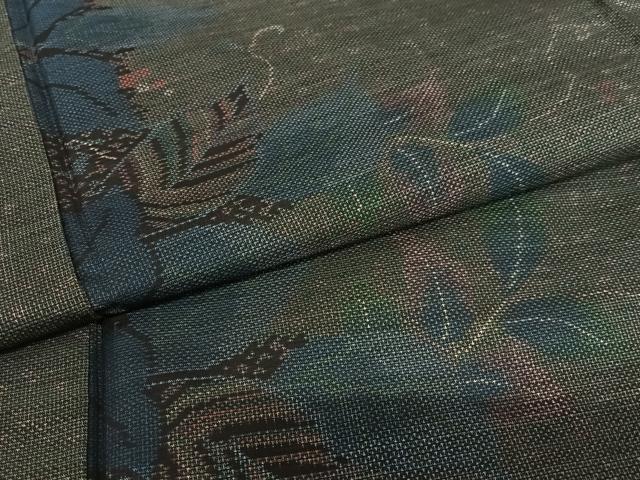 平和屋着物○本場大島紬 カタス7マルキ 南天文 正絹 逸品 AAAZ0215zg