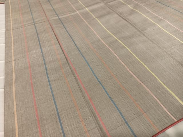 平和屋着物○上質な紬 縞 正絹 逸品 AAAZ0216zg