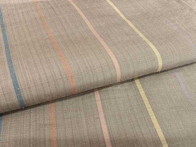 平和屋着物○上質な紬 縞 正絹 逸品 AAAZ0216zg