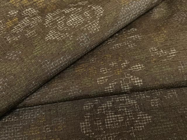 平和屋着物●本場結城紬　重要無形文化財　100亀甲　草花文　正絹　逸品　未使用　AAAZ0217zg