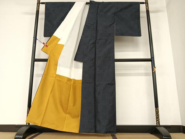 平和屋着物●本場大島紬　麻の葉文様　正絹　逸品　未使用　AAAZ0221zg 平和屋着物○本場大島紬 麻の葉文様 正絹 逸品 未使用 AAAZ0221zg