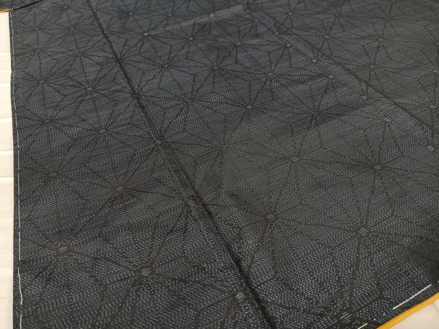 平和屋着物○本場大島紬 麻の葉文様 正絹 逸品 未使用 AAAZ0221zg