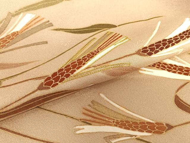 平和屋着物●訪問着　駒刺繍　稲穂　暈し染め　金彩　正絹　逸品　AAAZ0228zg 平和屋着物○訪問着 駒刺繍 稲穂 暈し染め 金彩 正絹 逸品 AAAZ0228zg