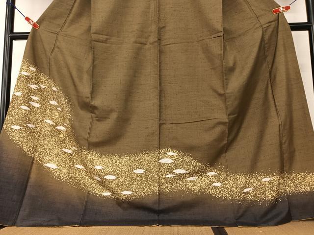 平和屋着物○色留訪問着 紬地 霞文 暈し染め ロング