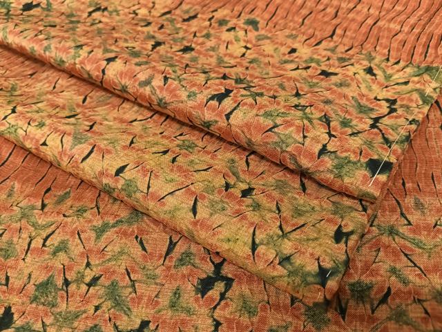 平和屋着物●上質な紬　絞り　段違い文　正絹　逸品　AAAZ0255zg