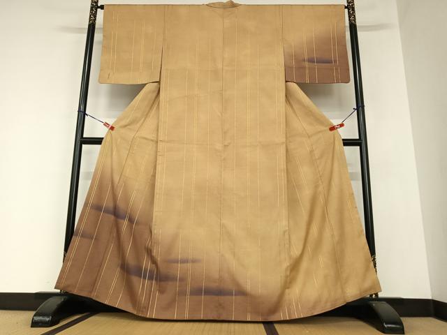 平和屋着物●上質な紬　訪問着　霞文　暈し染め　金彩　やまと誂製　正絹　逸品　AAAZ0262zg