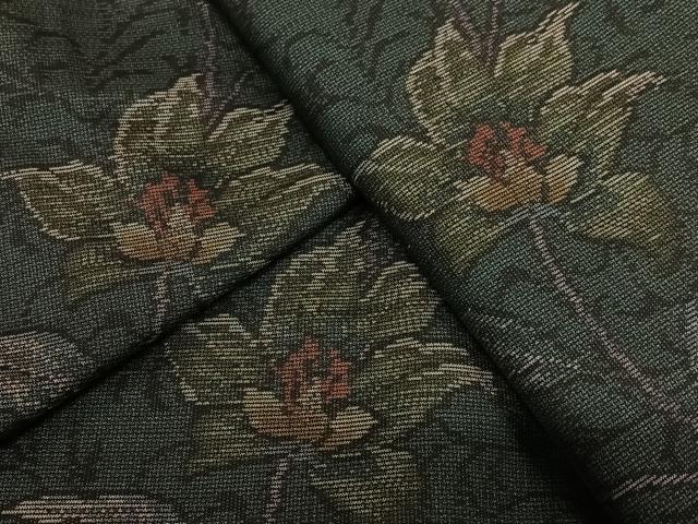 平和屋着物○本場大島紬 カタス9マルキ 更紗花文 正絹 逸品 未使用