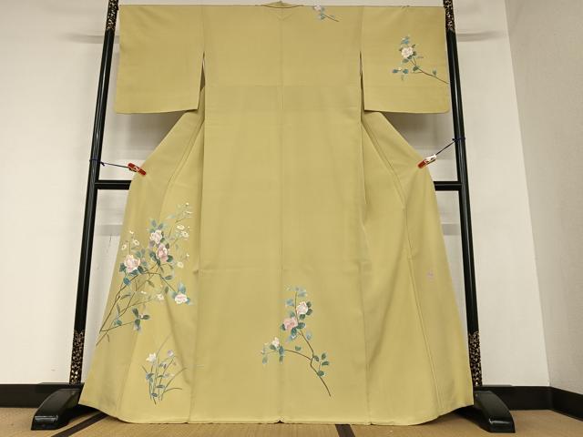 平和屋着物●訪問着　友禅　作家物　枝花文　東武百貨店扱い　正絹　逸品　未使用　AAAZ0268zg