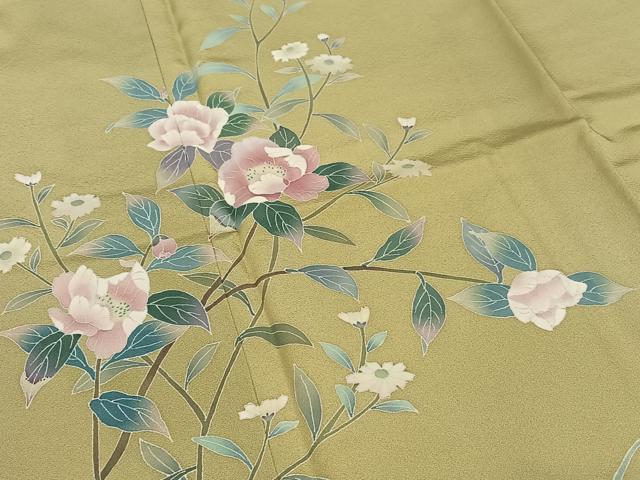 平和屋着物○訪問着 友禅 作家物 枝花文 東武百貨店扱い 正絹