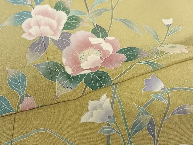 平和屋着物●訪問着　友禅　作家物　枝花文　東武百貨店扱い　正絹　逸品　未使用　AAAZ0268zg 平和屋着物○訪問着 友禅 作家物 枝花文 東武百貨店扱い 正絹