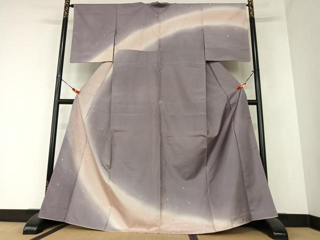 平和屋着物●本場染大島紬　訪問着　舞桜　暈し染め　やまと誂製　正絹　逸品　未使用　AAAZ0270zg