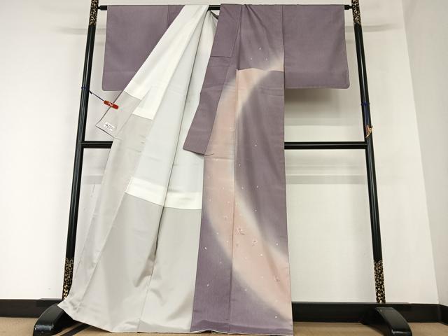 平和屋着物○本場染大島紬 訪問着 舞桜 正絹 逸品 未使用 AAAY6653zg