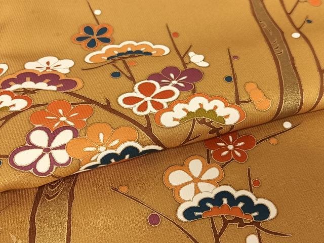 平和屋着物○訪問着 枝梅松文 金彩 正絹 逸品 AAAZ0285zg 付け下げ