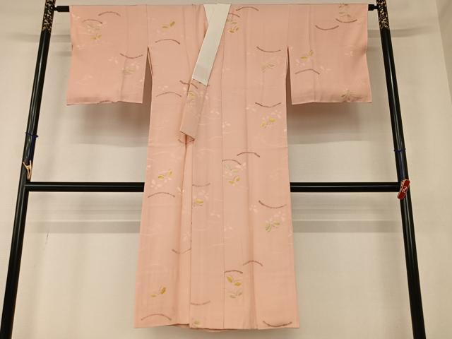 平和屋着物●長襦袢　袷　絞り　舞蝶文　正絹　逸品　未使用　AAAZ0288zg