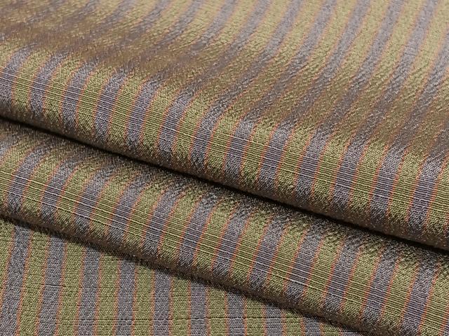 平和屋着物●上質な小紋　お召地　縞　正絹　逸品　AAAZ0295zg