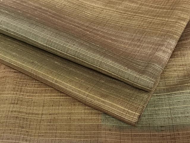 平和屋着物●上質な紬　横段文　正絹　逸品　AAAZ0308zg