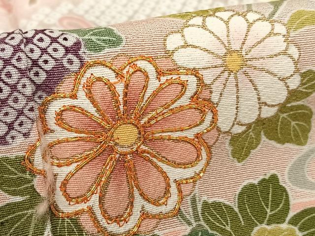 平和屋着物○北大路魯山人 訪問着 手描き 椿 暈し染め 金彩 正絹 逸品