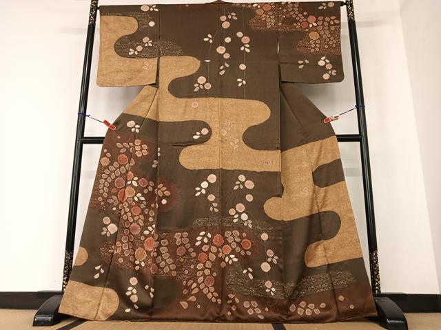 平和屋着物●訪問着　辻が花　絞り　金彩　正絹　逸品　AAAZ0347zg