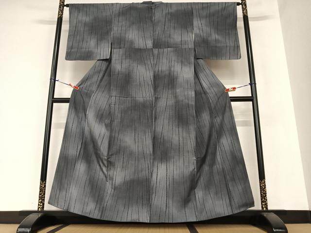 平和屋着物●上質な紬　絞り　縞　暈し染め　正絹　逸品　AAAZ0350zg 平和屋着物○上質な紬 絞り 縞 暈し染め 正絹 逸品 AAAZ0350zg