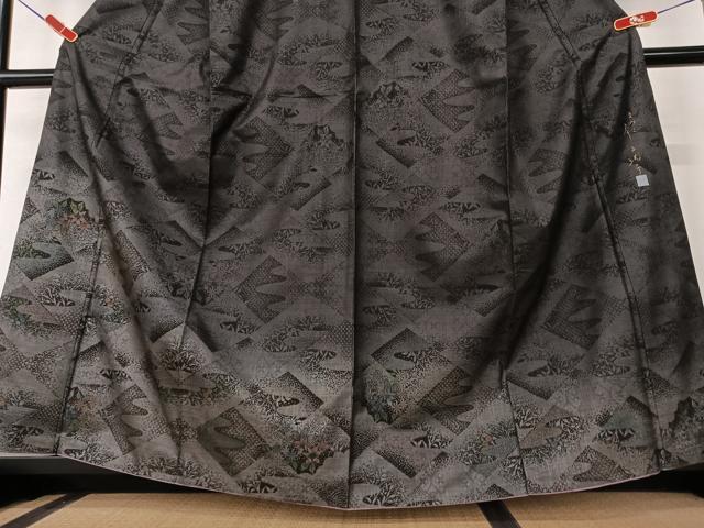 平和屋着物○染色家 岸上純平 本場大島紬 訪問着 カタス9マルキ 花菱
