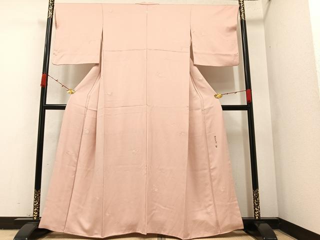 平和屋着物●本加賀友禅作家　柿本一郎　小紋　草花文　正絹　逸品　AAAZ0524ph