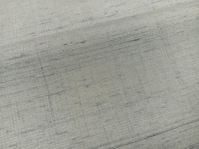 平和屋着物○結城紬 色無地 灰青色 正絹 逸品 AAAZ0525ph