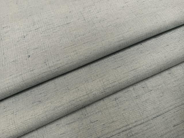 平和屋着物●結城紬　色無地　灰青色　正絹　逸品　AAAZ0525ph