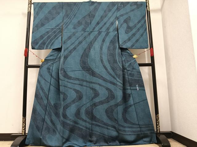 平和屋着物●小林文次郎　江戸小紋　訪問着　草花文　正絹　逸品　AAAZ0545ph