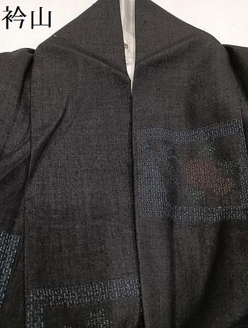 平和屋着物○本場結城紬 重要無形文化財 80亀甲 色紙草花文 正絹