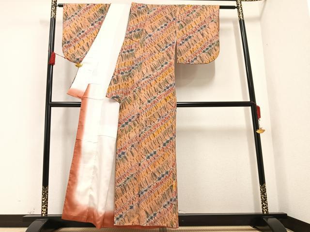 平和屋着物○菅原工房 菅原結作 漢方染紬 小紋 ふくれ織 横