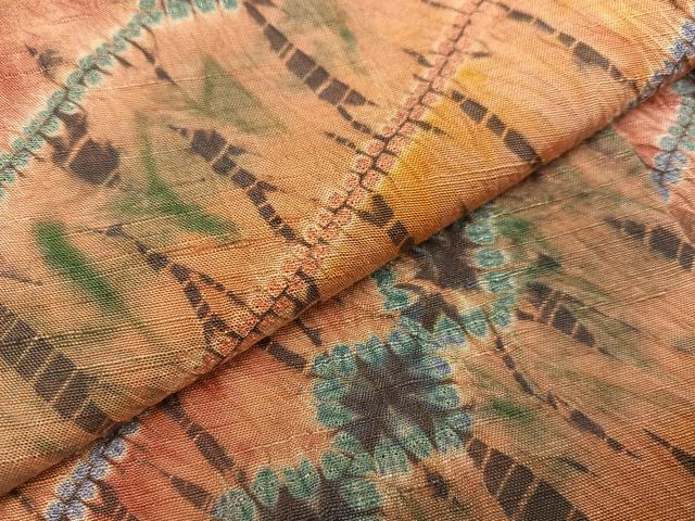 平和屋着物○菅原工房 菅原結作 漢方染紬 小紋 紬地 絞り