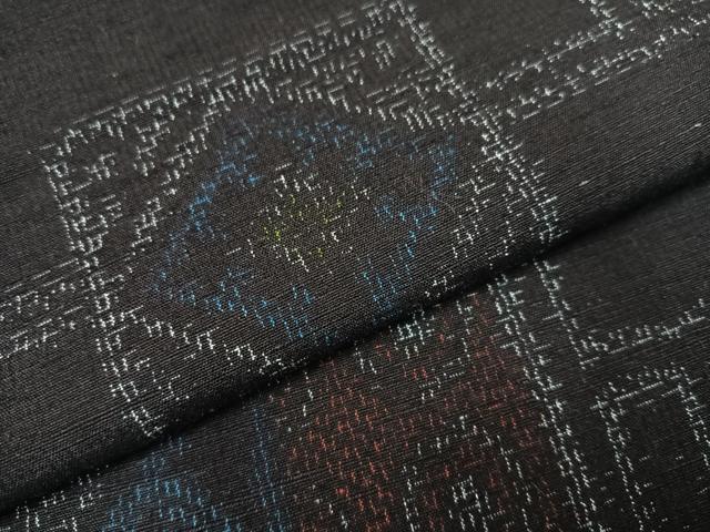 平和屋着物○結城紬 幾何学文様 正絹 逸品 AAAZ0576ph 平和屋着物○結城紬