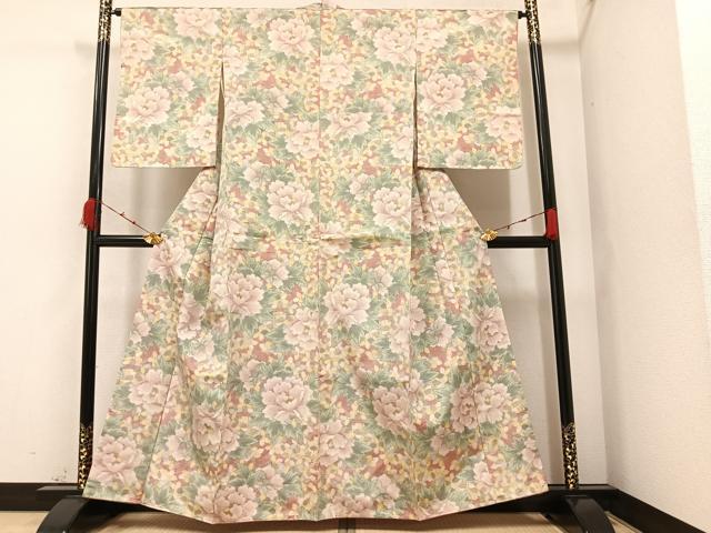 平和屋着物●上質な紬　草花文　正絹　逸品　未使用　AAAZ0598ph 平和屋着物○上質な紬 草花文 正絹 逸品 未使用 AAAZ0598ph 紬