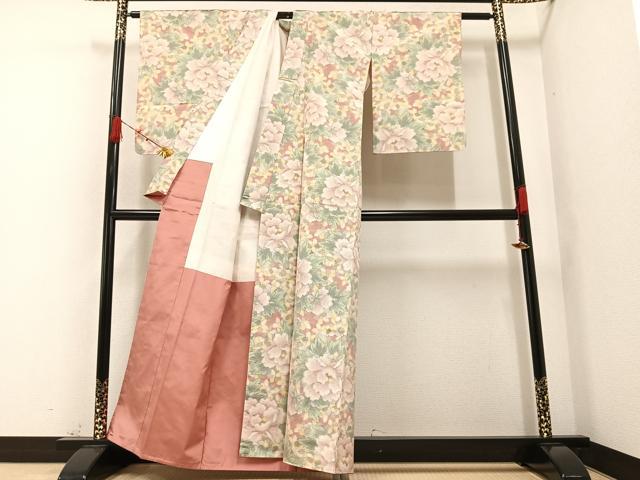 平和屋着物○上質な紬 草花文 正絹 逸品 未使用 AAAZ0598ph 紬