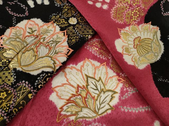 平和屋着物●創業460年・千總　訪問着　絞り　刺繍　舞花文　金彩　松坂屋扱い　ロング丈　正絹　逸品　AAAZ0601ck