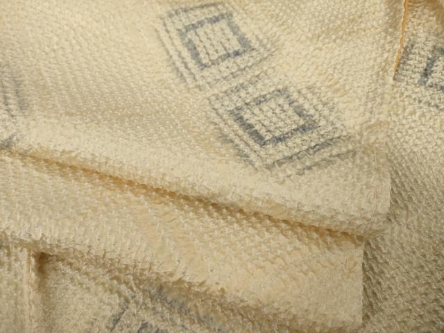 平和屋着物●上質な小紋　総絞り　菱文　正絹　逸品　AAAZ0623ck