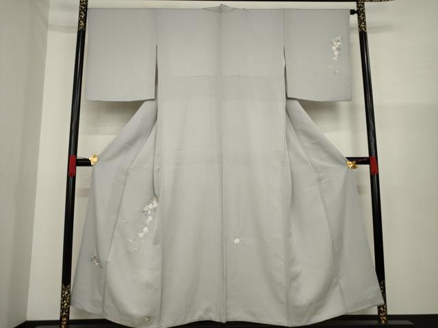 平和屋着物●訪問着　総刺繍　花蔦草文　丹後縮緬　反端付き　正絹　逸品　AAAZ0649ck