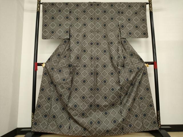 平和屋着物●本場大島紬　龍郷絣　花菱文　正絹　逸品　AAAZ0659ck 平和屋着物○本場大島紬 龍郷絣 花菱文 正絹 逸品 AAAZ0659ckの通販は